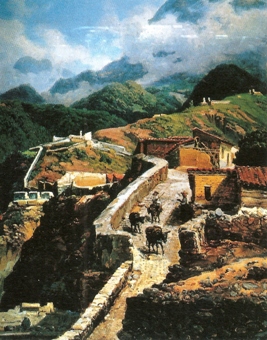 Vista del camino colonial a La Guaira, óleo de Ferdinand Bellermann